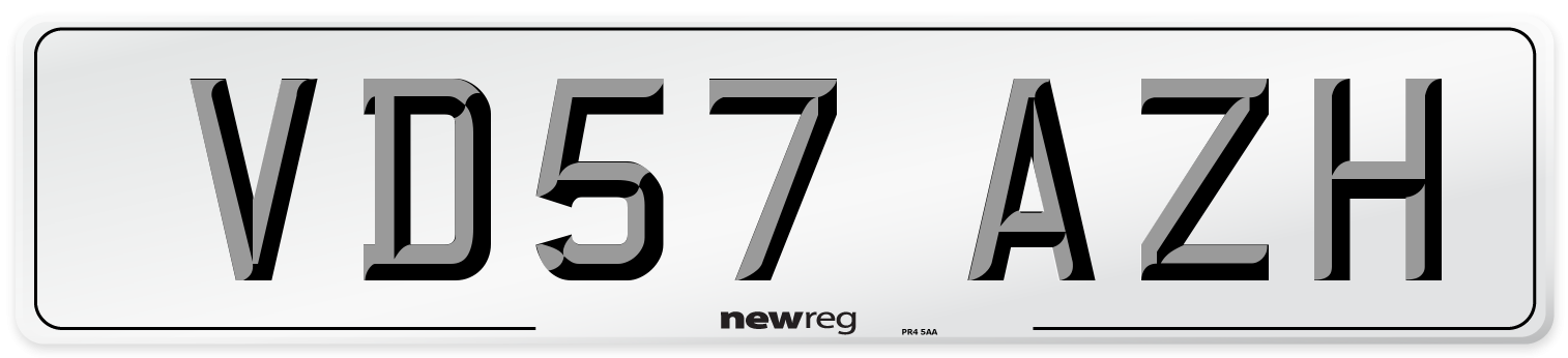VD57 AZH Number Plate from New Reg